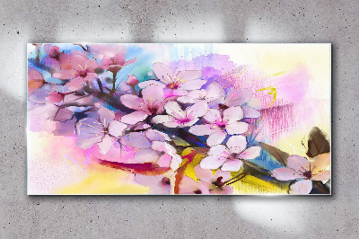Tableau en verre Une explosion florale de couleurs