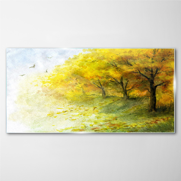 Tableau sur verre Automne doré dans le parc