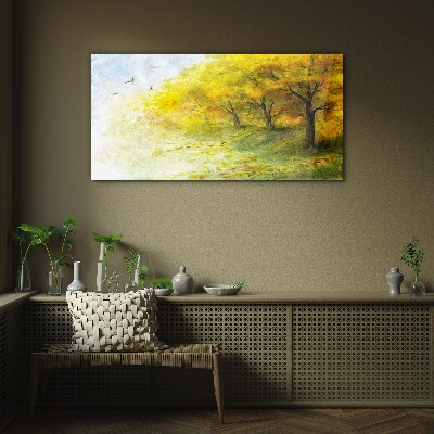 Tableau sur verre Automne doré dans le parc
