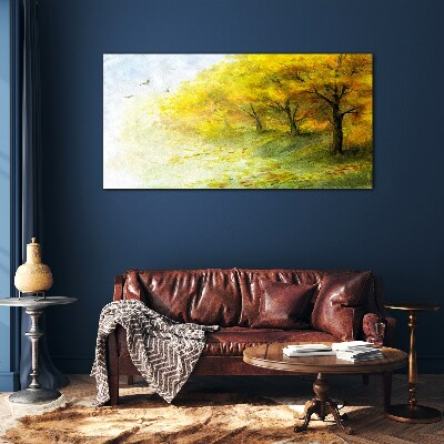 Tableau sur verre Automne doré dans le parc