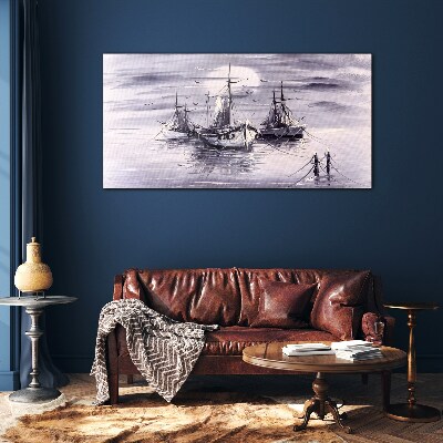 Tableau photo sur verre Un port tranquille au coucher du soleil