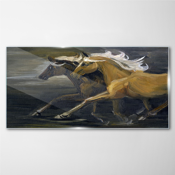 Tableau sur verre Chevaux de course