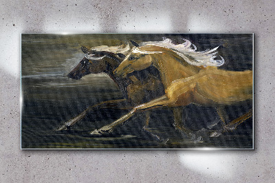 Tableau sur verre Chevaux de course