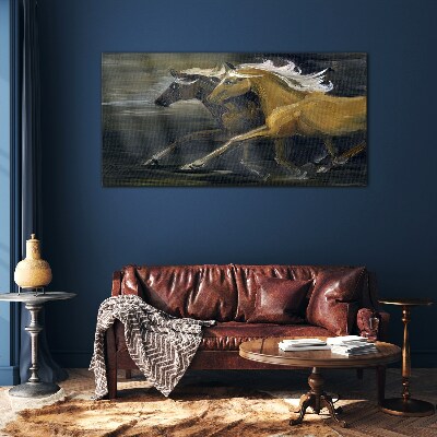 Tableau sur verre Chevaux de course