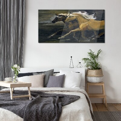 Tableau sur verre Chevaux de course