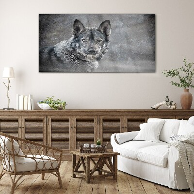 Tableau sur verre Portrait d'un chien gris