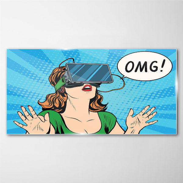 Tableau en verre Surprise en réalité virtuelle