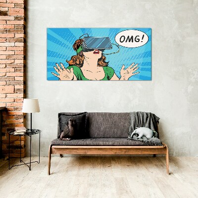 Tableau en verre Surprise en réalité virtuelle