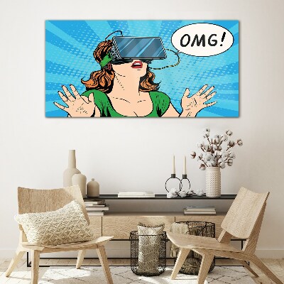 Tableau en verre Surprise en réalité virtuelle