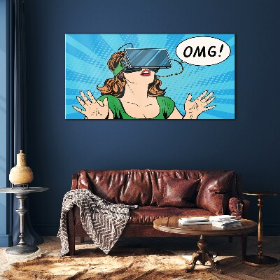 Tableau en verre Surprise en réalité virtuelle