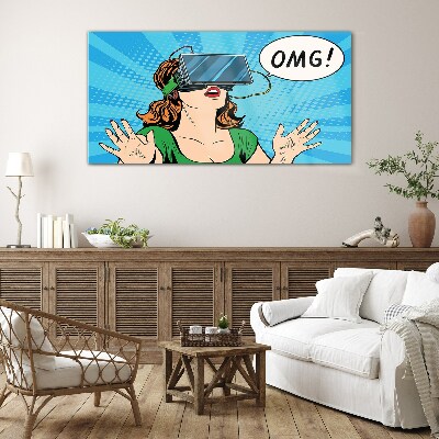 Tableau en verre Surprise en réalité virtuelle