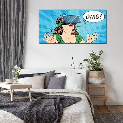 Tableau en verre Surprise en réalité virtuelle