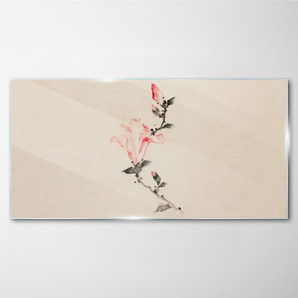 Tableau en verre Minimalisme floral aux nuances délicates