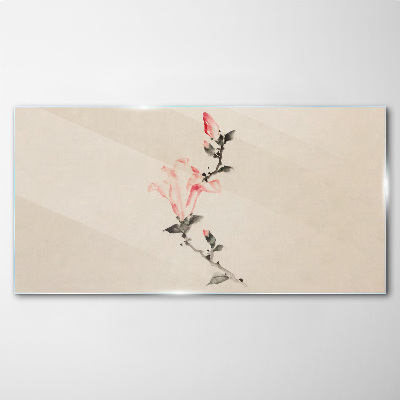 Tableau en verre Minimalisme floral aux nuances délicates