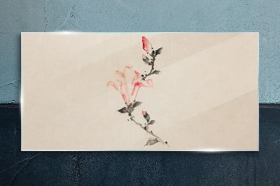 Tableau en verre Minimalisme floral aux nuances délicates