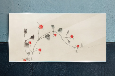 Tableau photo sur verre Ruban floral
