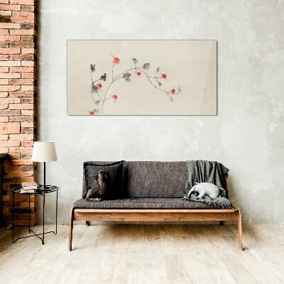 Tableau photo sur verre Ruban floral