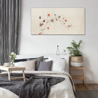 Tableau photo sur verre Ruban floral