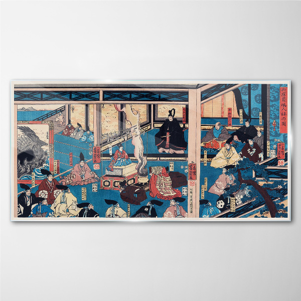 Tableau verre imprimé Une scène de la vie japonaise