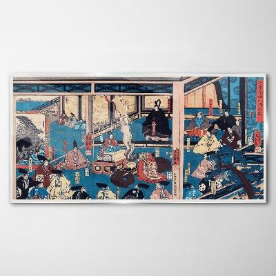 Tableau verre imprimé Une scène de la vie japonaise