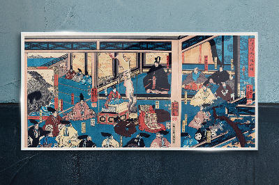 Tableau verre imprimé Une scène de la vie japonaise