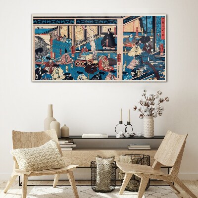 Tableau verre imprimé Une scène de la vie japonaise