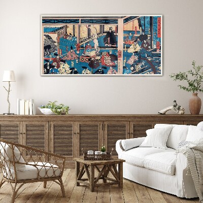 Tableau verre imprimé Une scène de la vie japonaise