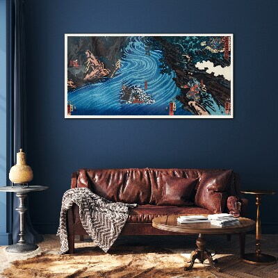 Tableau en verre Une vague sur la rivière