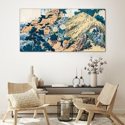 Tableau verre imprimé scène rurale japonaise