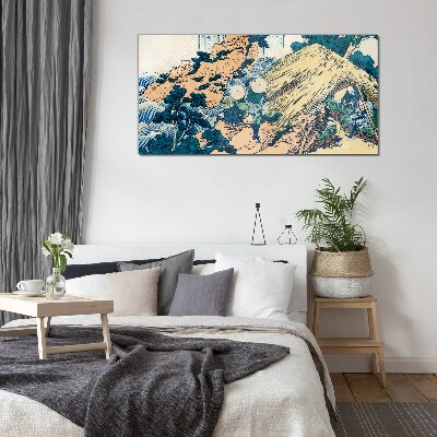 Tableau verre imprimé scène rurale japonaise