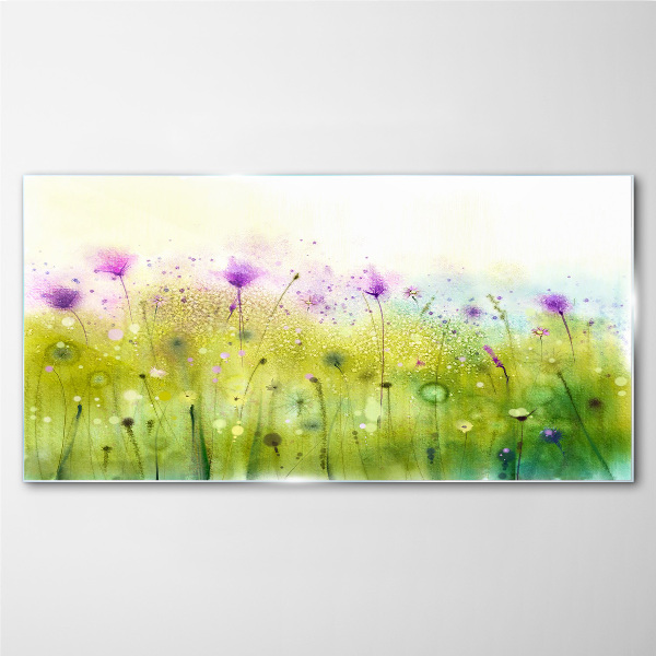 Tableau imprimé sur verre Un paysage floral aux tons pastel