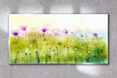 Tableau imprimé sur verre Un paysage floral aux tons pastel