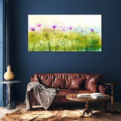 Tableau imprimé sur verre Un paysage floral aux tons pastel