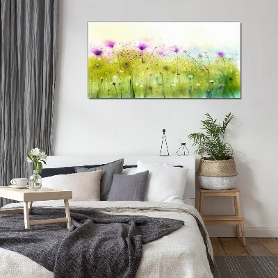 Tableau imprimé sur verre Un paysage floral aux tons pastel