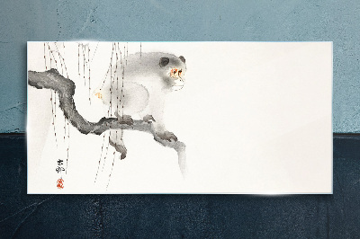 Tableau photo sur verre Maître singe sur une branche