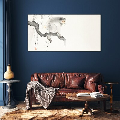 Tableau photo sur verre Maître singe sur une branche