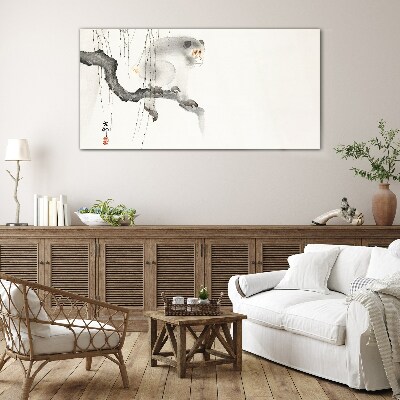 Tableau photo sur verre Maître singe sur une branche