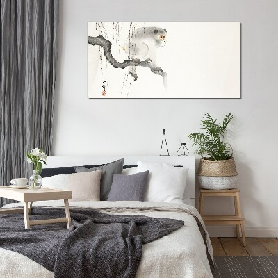 Tableau photo sur verre Maître singe sur une branche