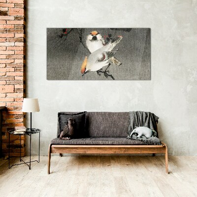 Tableau verre imprimé Oiseaux sur une branche