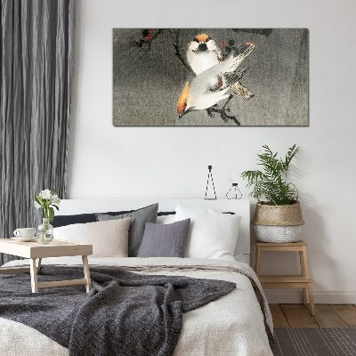 Tableau verre imprimé Oiseaux sur une branche