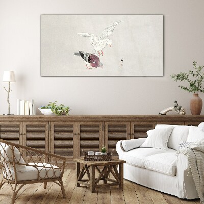 Tableau en verre Oiseaux en mouvement