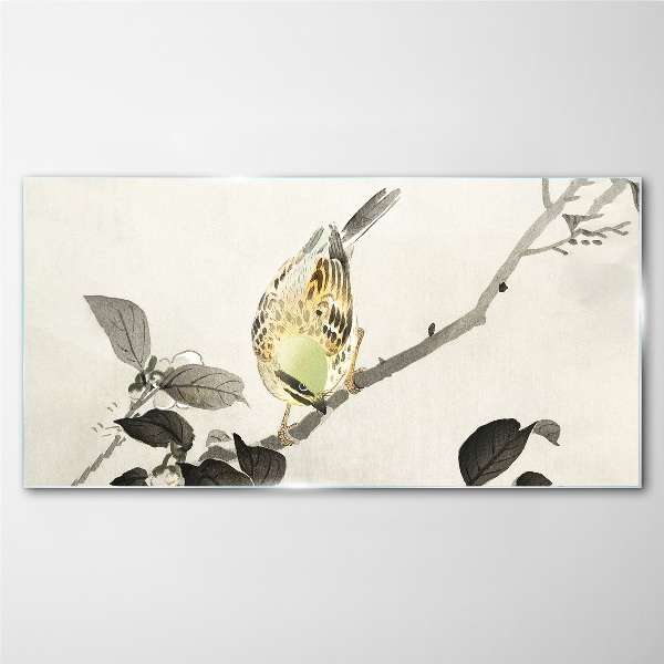 Tableau imprimé sur verre Oiseau doré sur une branche