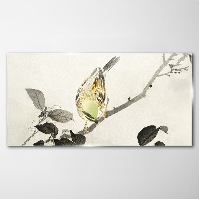 Tableau imprimé sur verre Oiseau doré sur une branche