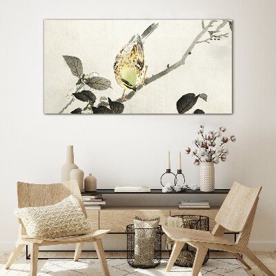 Tableau imprimé sur verre Oiseau doré sur une branche