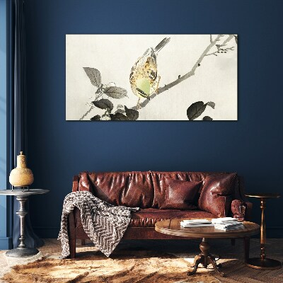 Tableau imprimé sur verre Oiseau doré sur une branche