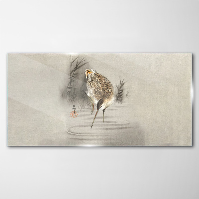 Tableau photo sur verre Un oiseau mystérieux dans un paysage délicat