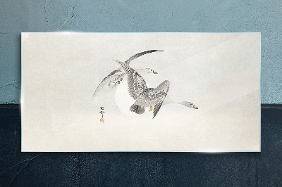 Tableau photo sur verre Le vol des oies sauvages