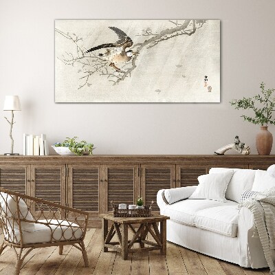 Tableau verre imprimé Un oiseau sur une branche