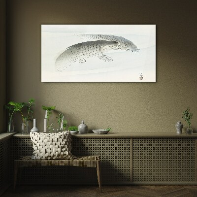 Tableau imprimé sur verre Les poissons dansent dans l'eau calme