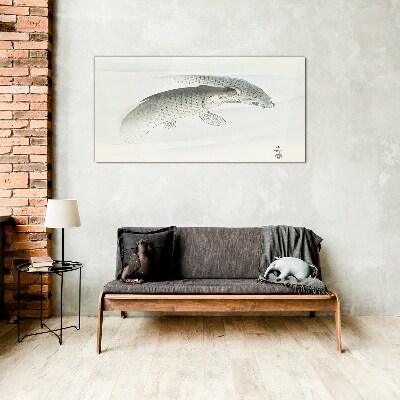 Tableau imprimé sur verre Les poissons dansent dans l'eau calme